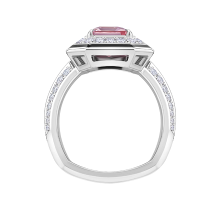 Кольцо с морганитом и бриллиантами, белое золото 3