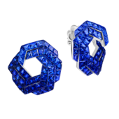 Серьги с сапфирами, белое золото