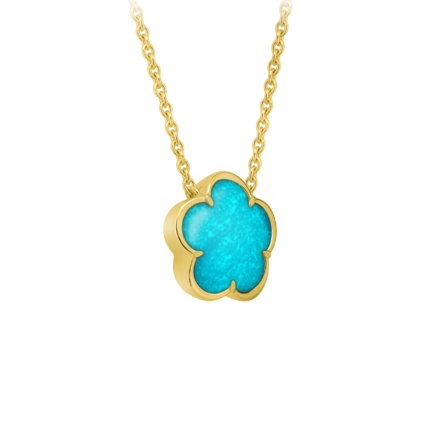 Колье с бирюзой, желтое золото 2