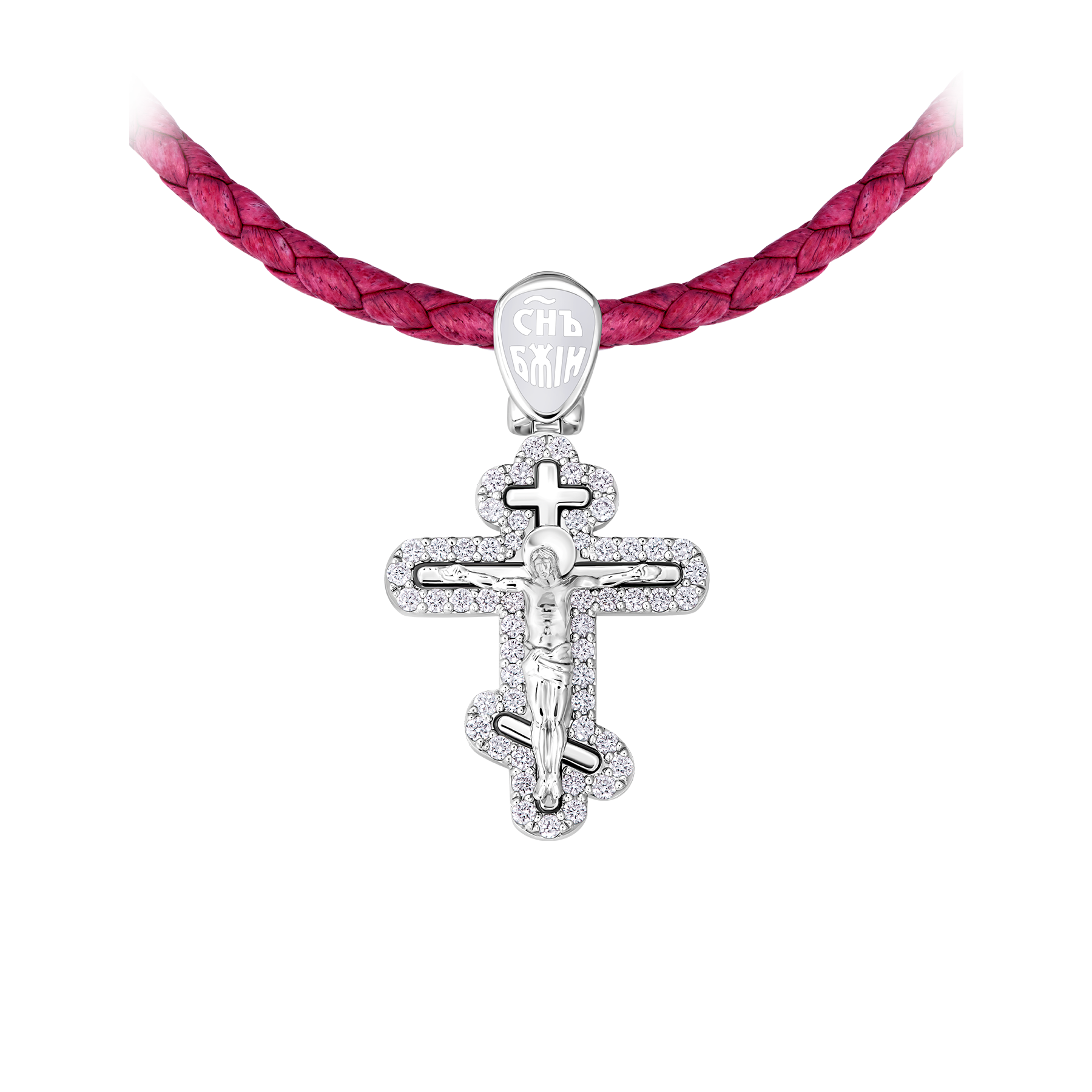 Подвес с бриллиантами, белое золото