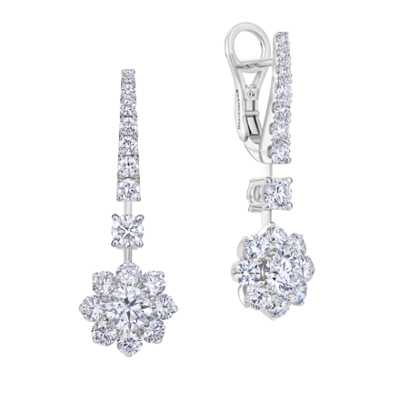  Серьги с бриллиантами, белое золото