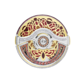 Кольцо с бриллиантами и цветными сапфирами, белое золото, н.керамика