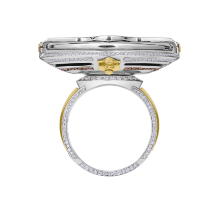 Кольцо с бриллиантами и цветными сапфирами, белое золото, н.керамика 3