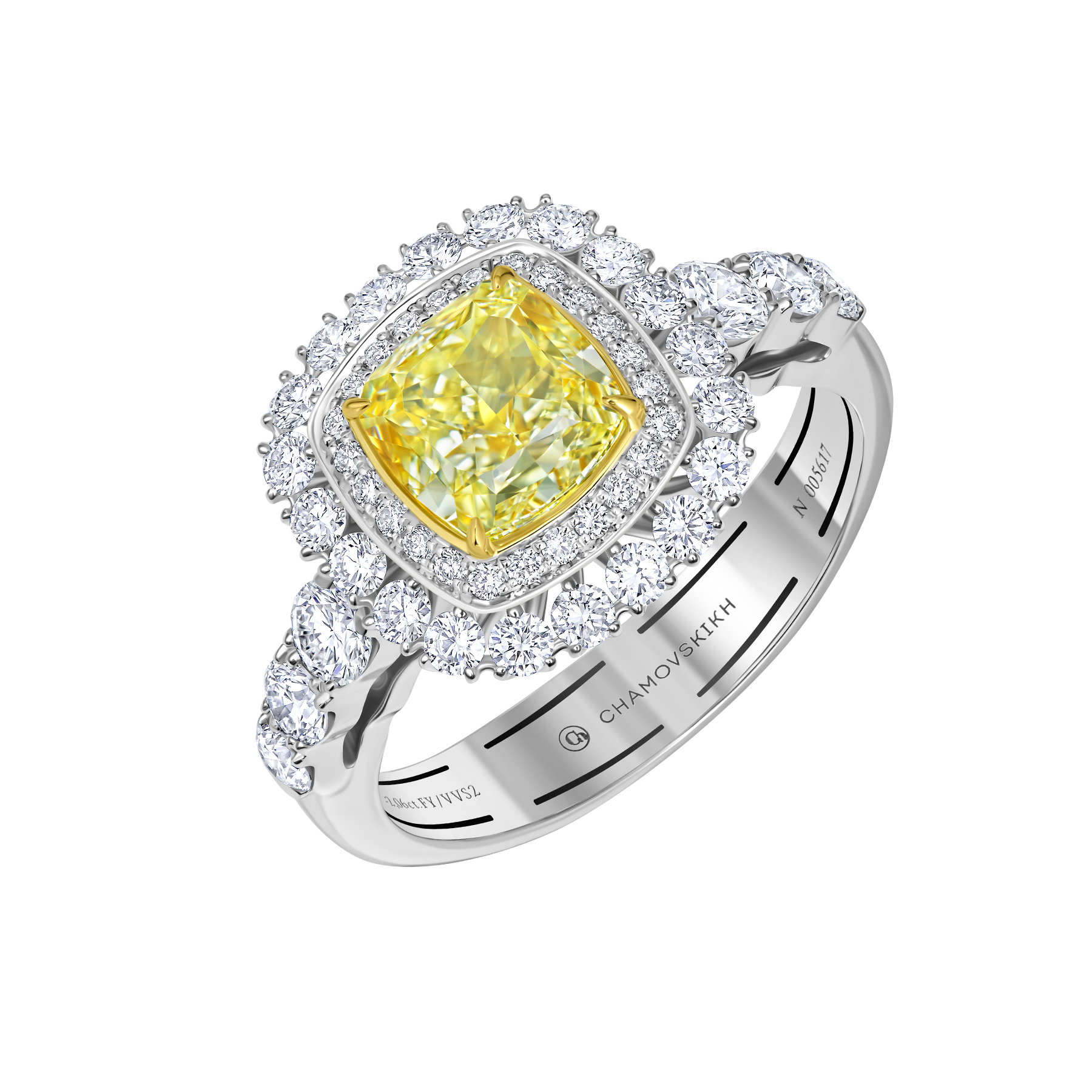 Кольцо с бриллиантами, белое золото