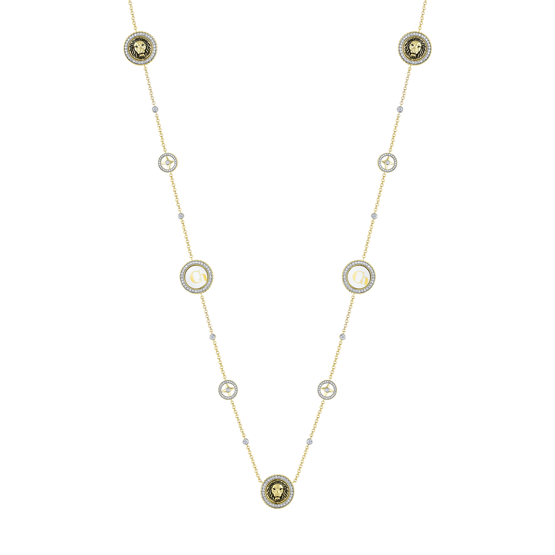 Колье с бриллиантами, желтое золото, н.керамика