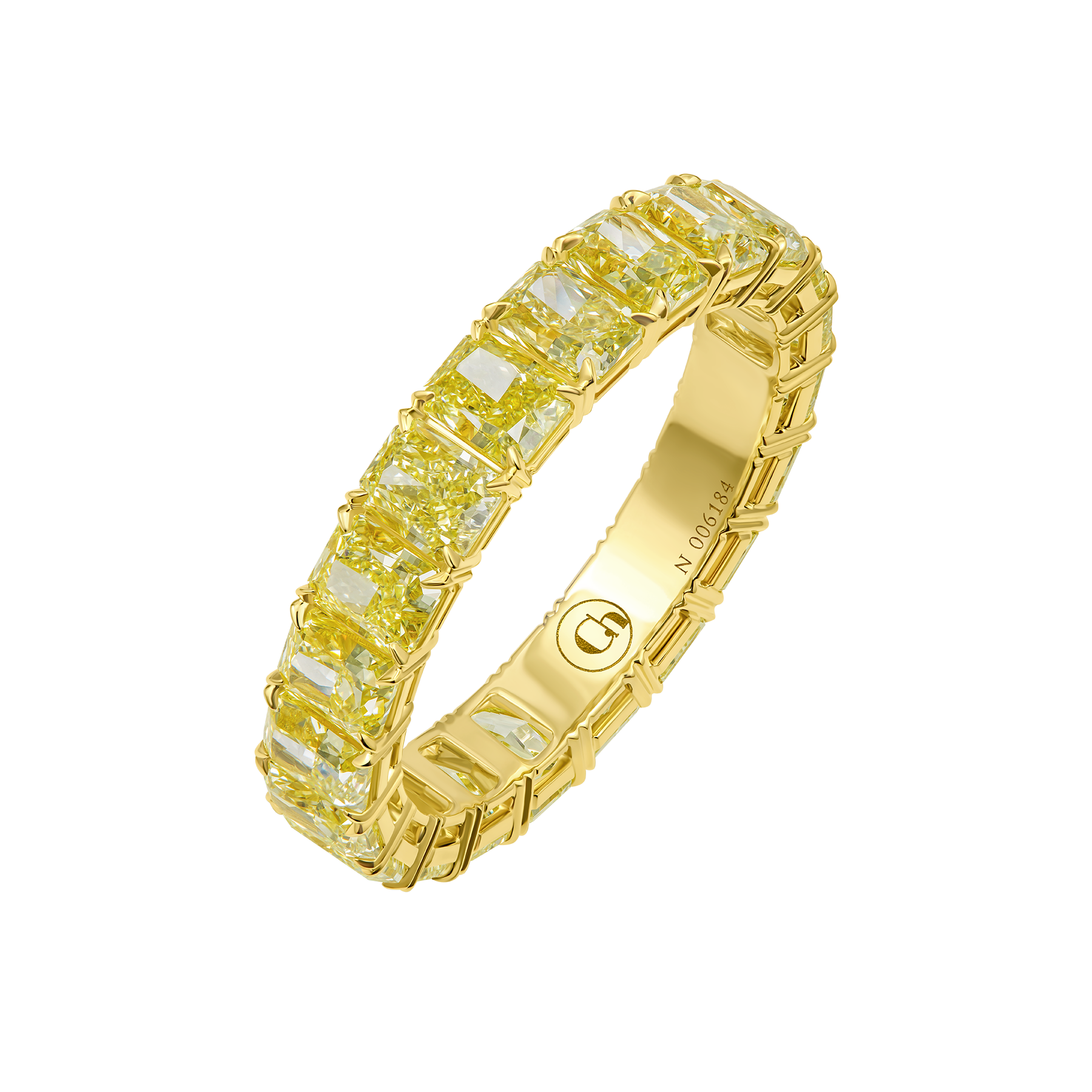 Кольцо с желтыми бриллиантами, желтое золото