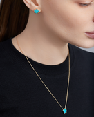 Колье с бирюзой, желтое золото