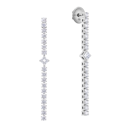  Пусеты с бриллиантами, белое золото