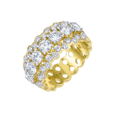  Кольцо с бриллиантами, желтое золото