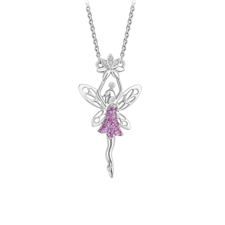 Колье с розовыми сапфирами и бриллиантами, белое золото