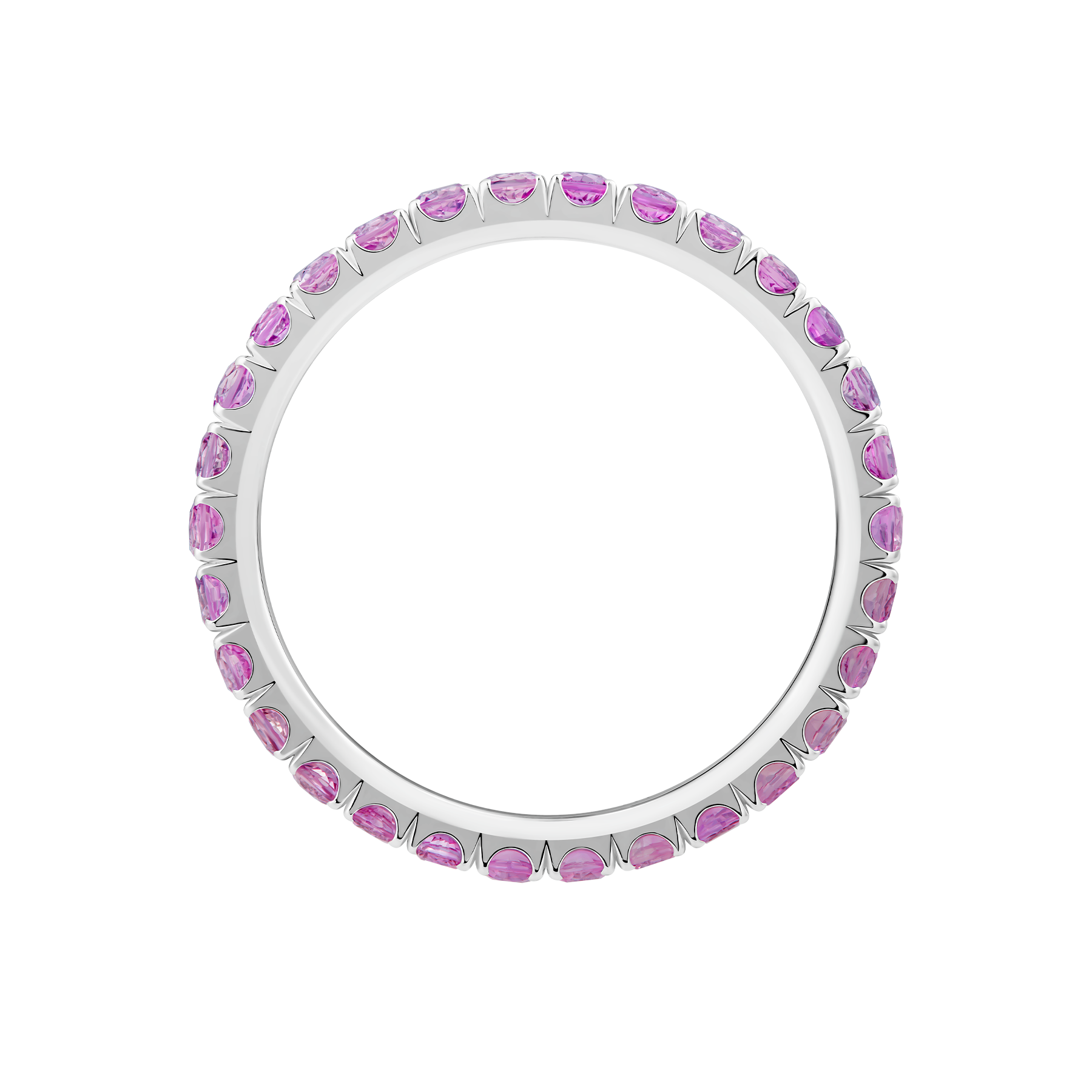Кольцо с розовыми сапфирами, белое золото