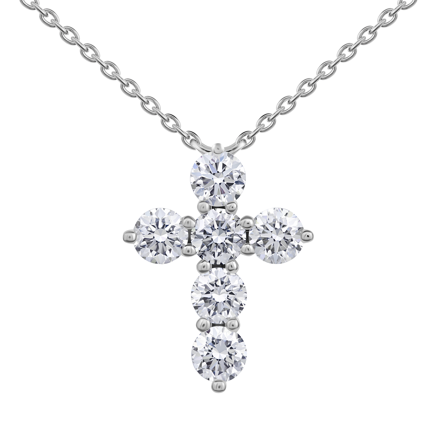 Колье с бриллиантами, белое золото