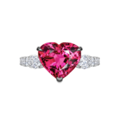 Кольцо с рубеллитом и бриллиантами, белое золото