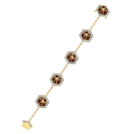 Браслет с бриллиантами, желтое золото, н.керамика