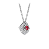 Колье с рубином и бриллиантами, белое золото