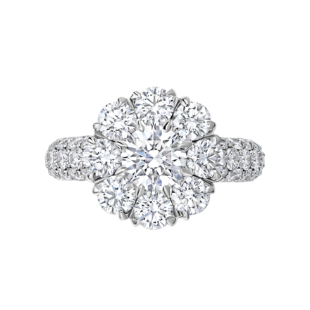 Кольцо с бриллиантами, белое золото 2