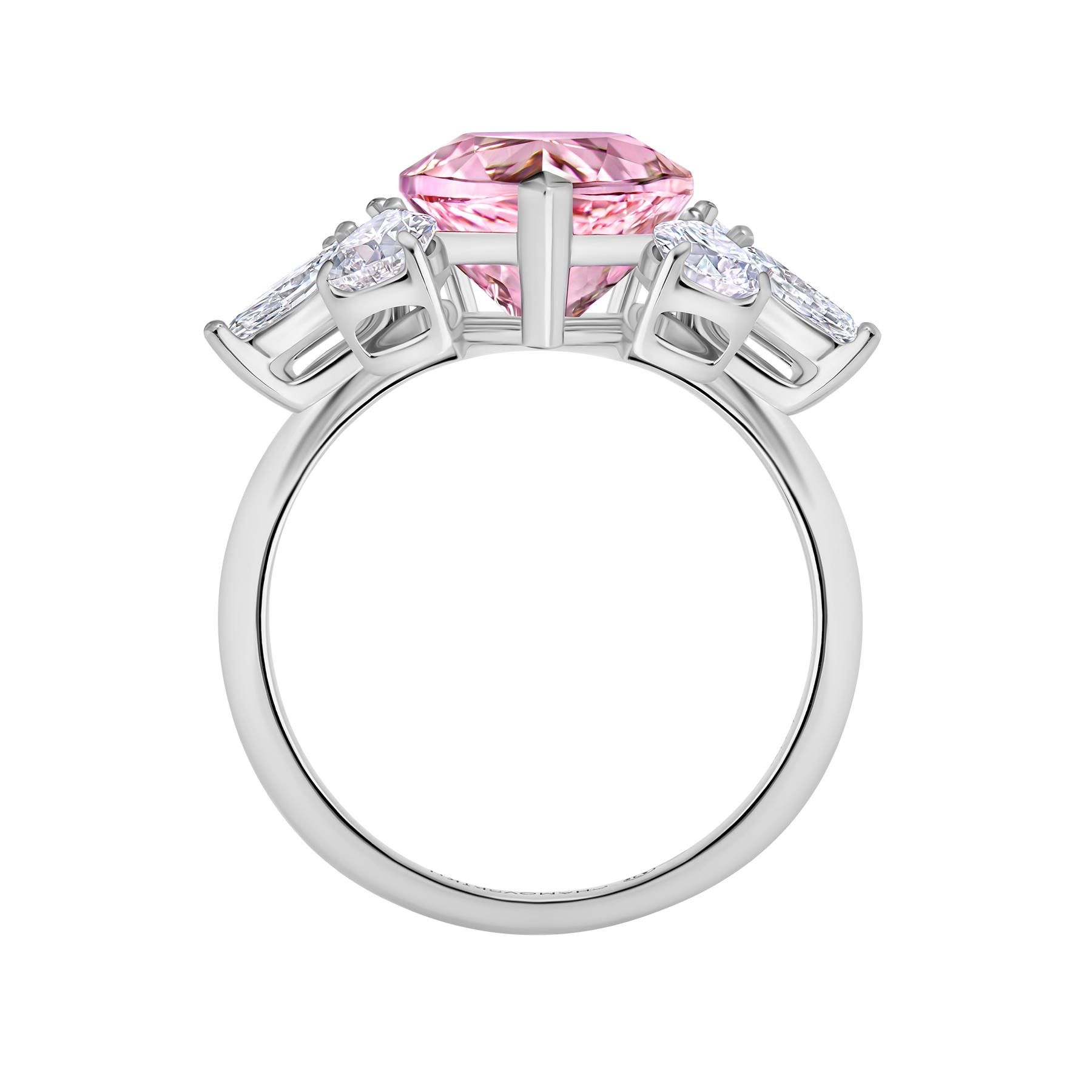 Кольцо с морганитом и бриллиантами, белое золото