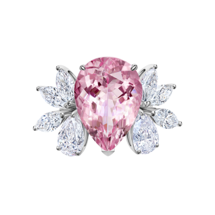 Кольцо с морганитом и бриллиантами, белое золото 2