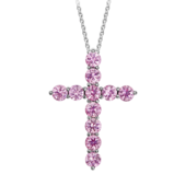 Колье с розовыми сапфирами, белое золото