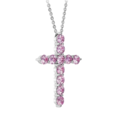 Колье с розовыми сапфирами, белое золото