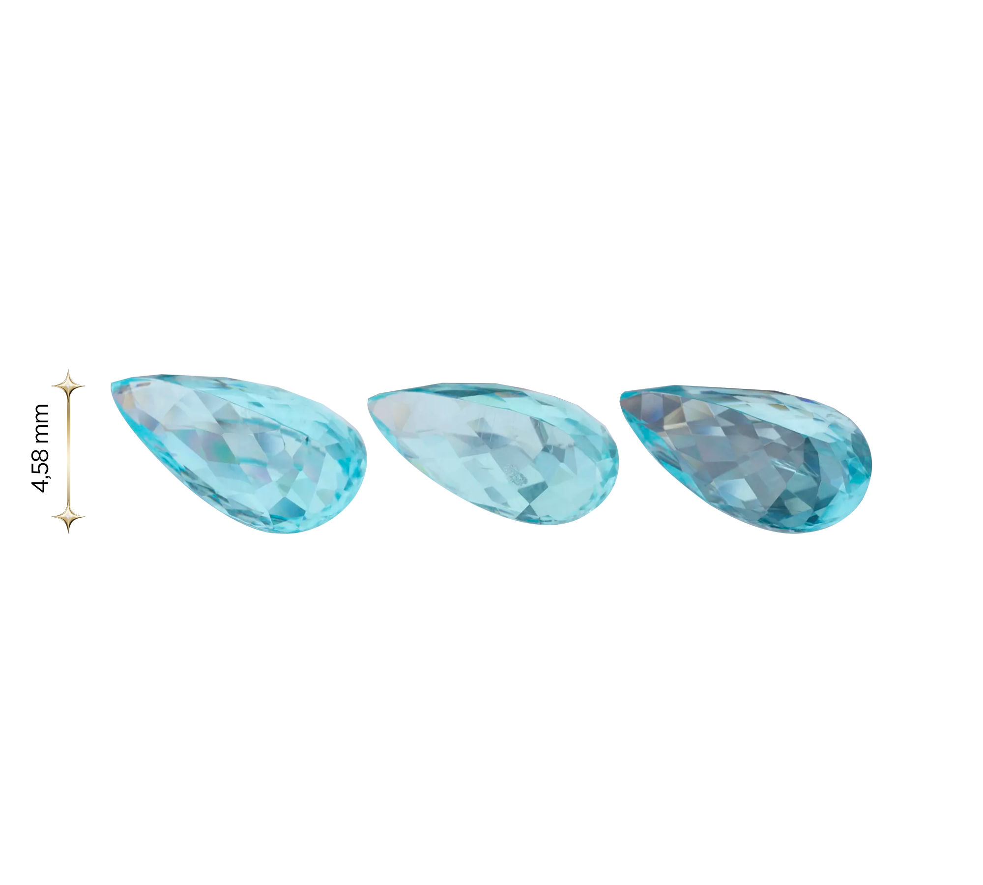 Сет из 3-х Турмалинов Параиба, Груша, 3.02/ 3.18/ 2.66ct