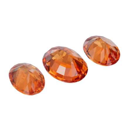 Сет из трёх спессартинов, 2-4,15ct и 1-3,88ct 2