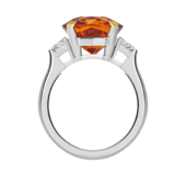 Кольцо со спессартином и бриллиантами, белое золото