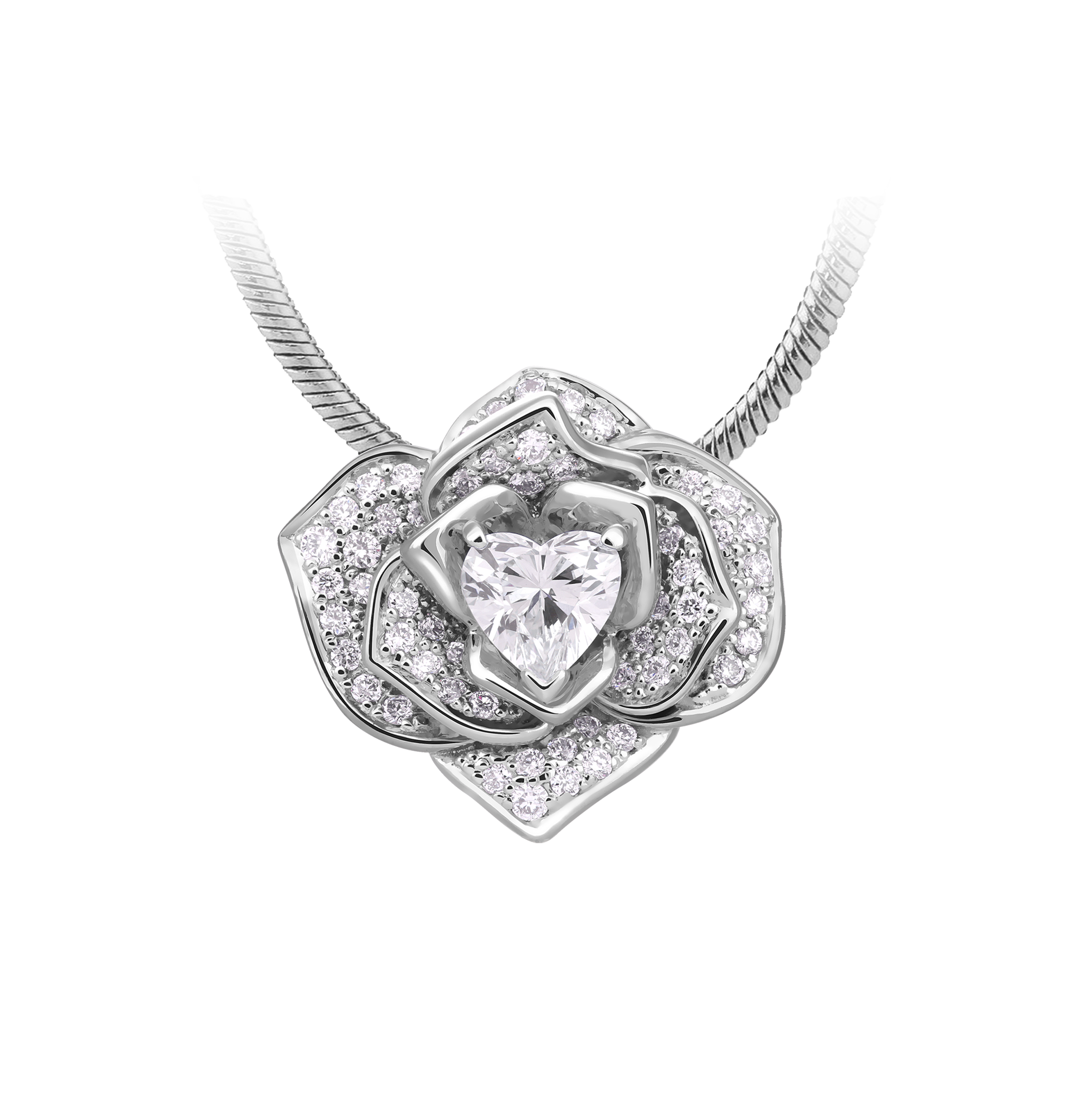 Подвес с бриллиантами, белое золото