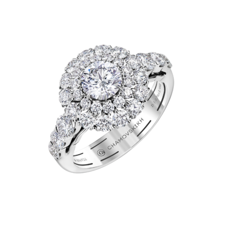  Кольцо с бриллиантами, белое золото