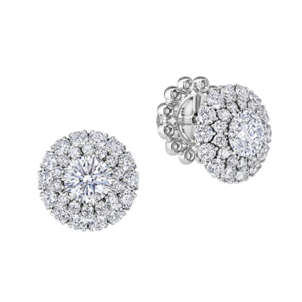 Пусеты с бриллиантами, белое золото