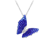 Подвес с сапфирами и бриллиантами, белое золото