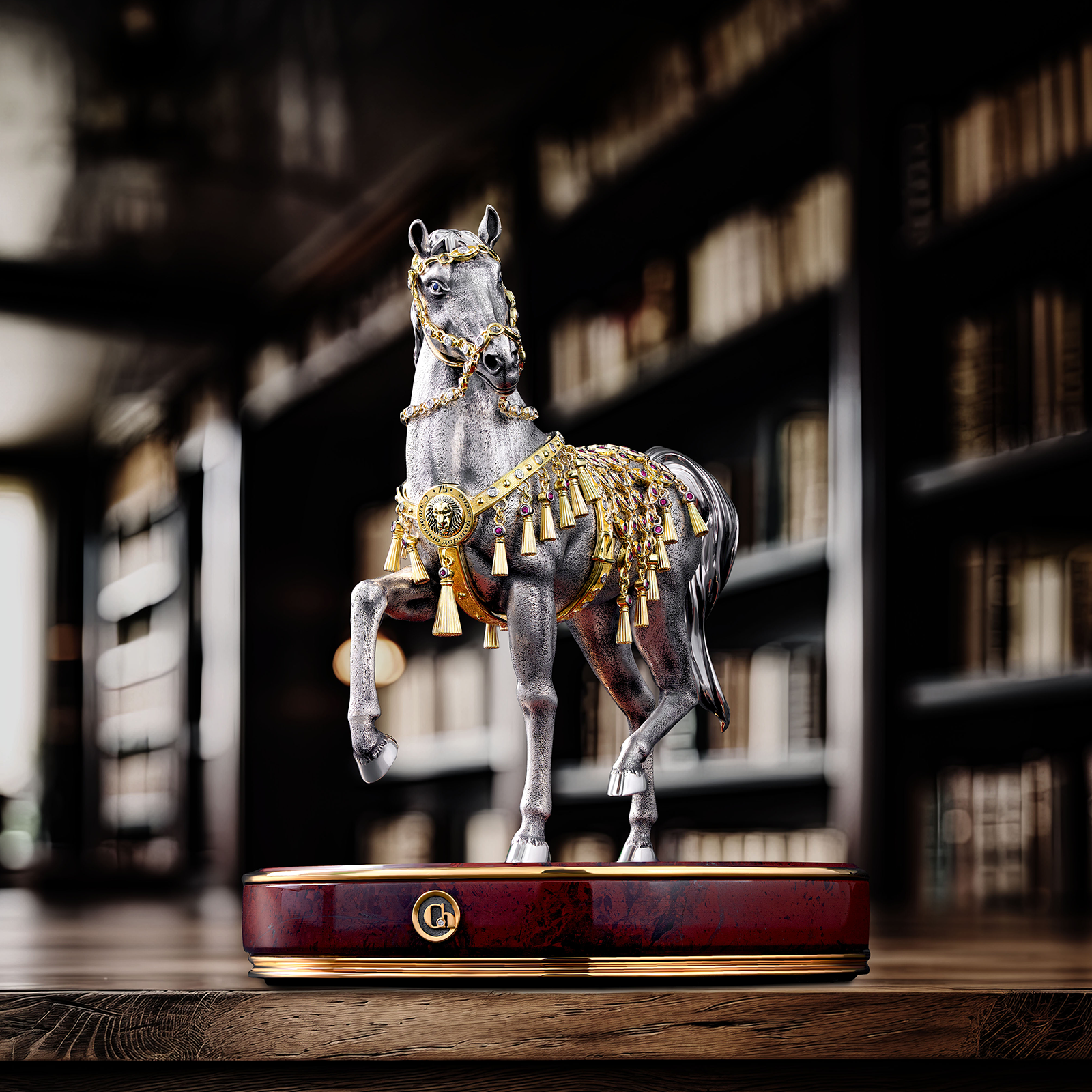 Настольная скульптура «Конь с сапфировыми глазами»