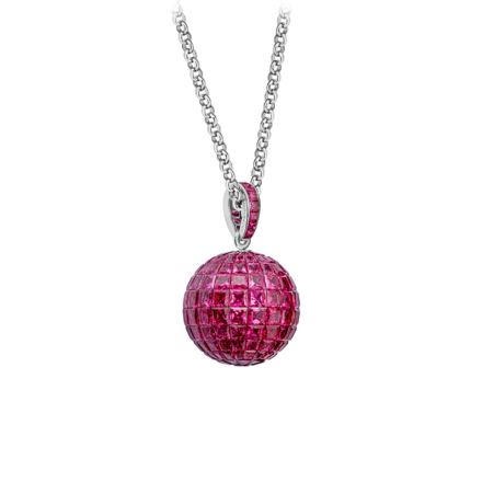 Подвес с рубинами, белое золото 2