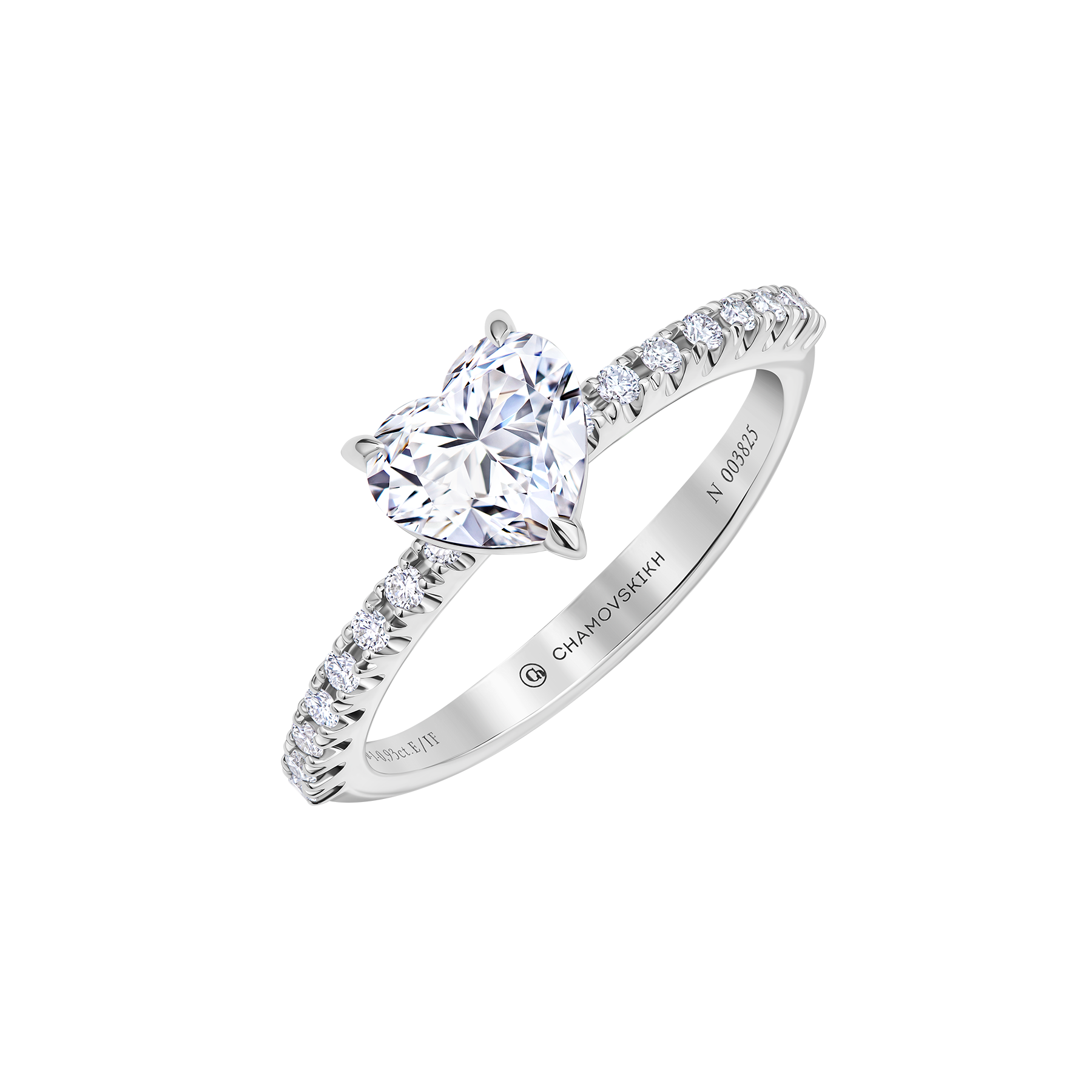 Кольцо с бриллиантами, белое золото