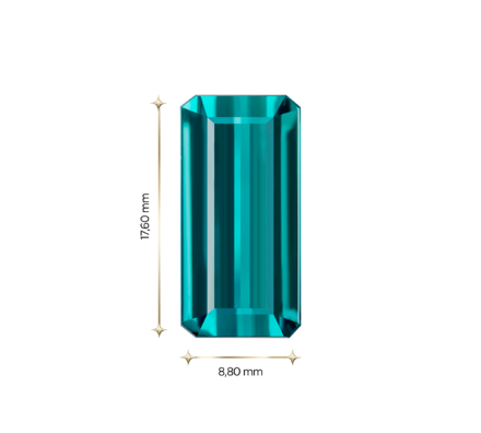 Турмалин Индиголит, Октагон, 11,01ct 3