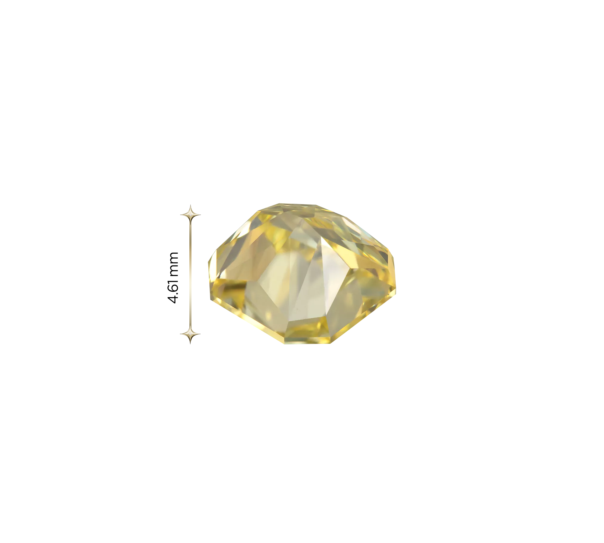 Жёлтый бриллиант, Радиант, 2,12ct