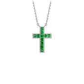 Колье с тсаворитами, белое золото