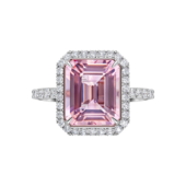 Кольцо с морганитом и бриллиантами, белое золото