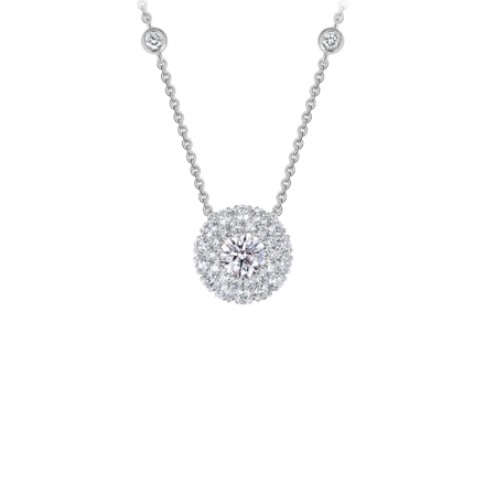 Колье с бриллиантами, белое золото