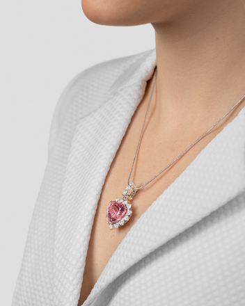 Подвес с морганитом и бриллиантами, белое золото 3