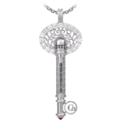 Подвес с рубином и бриллиантами, белое золото