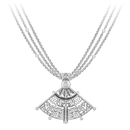 Подвес с бриллиантами и рубинами, белое золото 3