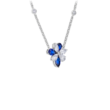 Колье с сапфирами и бриллиантами, белое золото 2