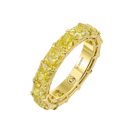 Кольцо с желтыми бриллиантами, желтое золото