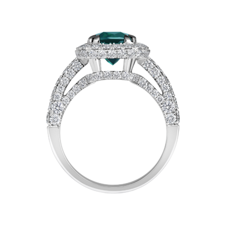 Кольцо с турмалином индиголитом и бриллиантами, белое золото 3