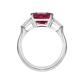 Кольцо с турмалином рубеллитом и бриллиантами, белое золото