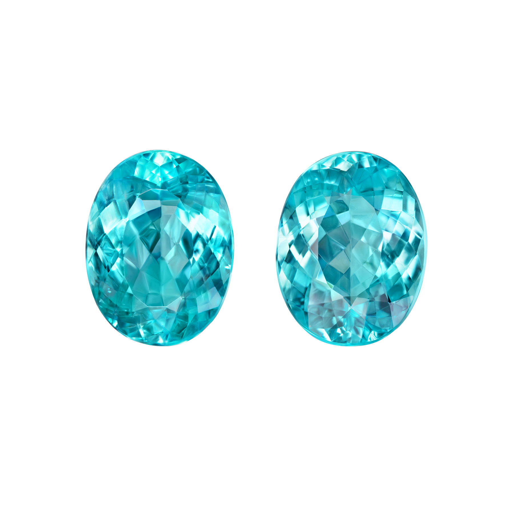 Сет из двух Турмалинов Параиба, Mozambique Овал, 5,12ct /4,78ct