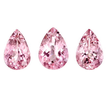Сет из трех морганитов, Груша, 6,18, 6,52 и 5,82 ct 1