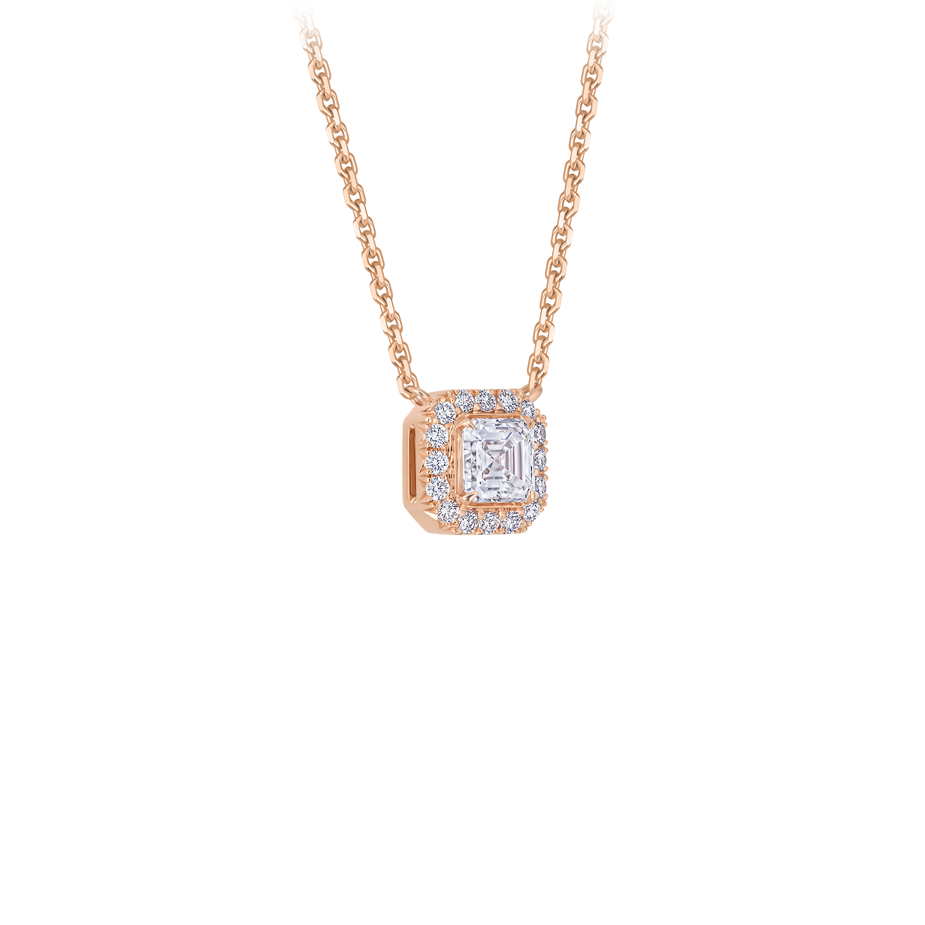 Колье с бриллиантами, розовое золото