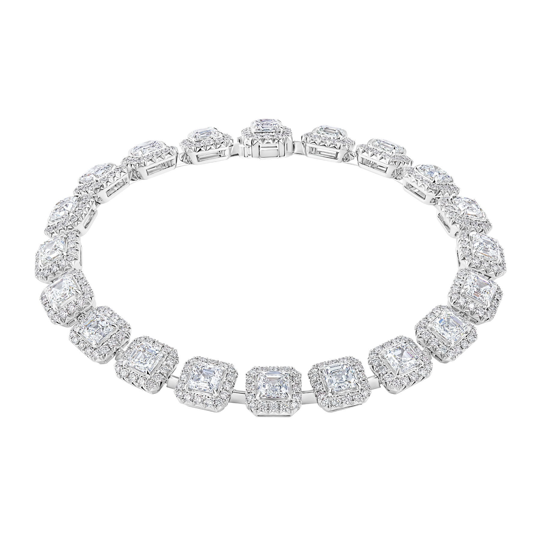 Браслет с бриллиантами, белое золото